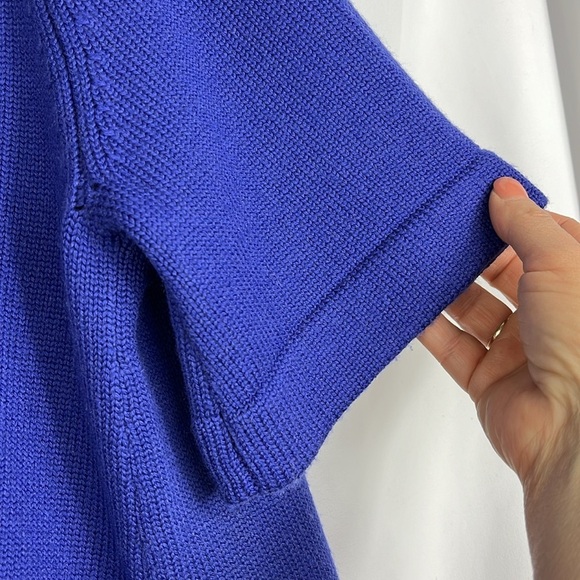 Grace Elements flared merino wool 3/4 sleeve cardigan belt closure Sz L - Picture 10 of 10